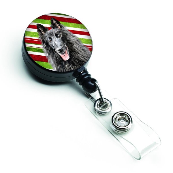 Teachers Aid Belgian Sheepdog Candy Cane Holiday Christmas Retractable Badge Reel TE225588